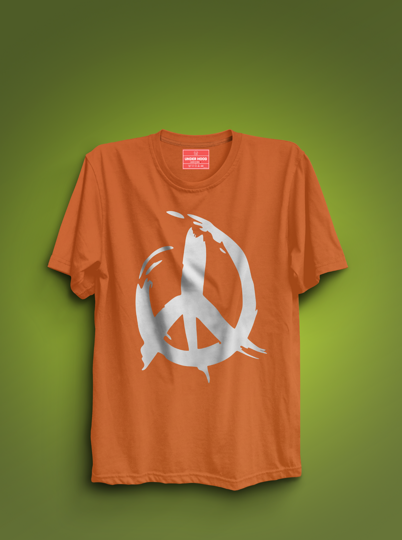 Peace  - Orange Unisex Printed T-Shirt