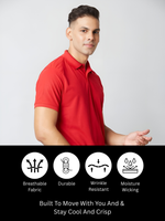 Load image into Gallery viewer, Arrow Red Polo T-shirt