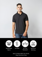 Load image into Gallery viewer, Black Polo T-shirt