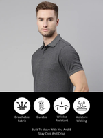 Load image into Gallery viewer, Carbon Grey Melange Polo T-shirt