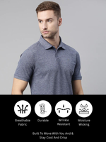 Load image into Gallery viewer, Navy Melange Polo T-shirt