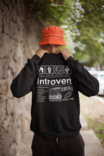 Load image into Gallery viewer, Man wearing a Introvert - Black Unisex Printed Sweatshirt
